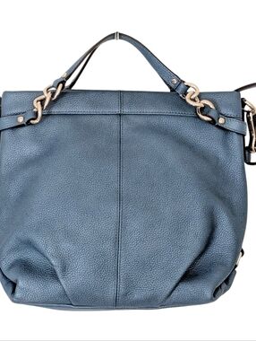 Coach Brook Convertible Hobo Bag Blue Pebble Leather